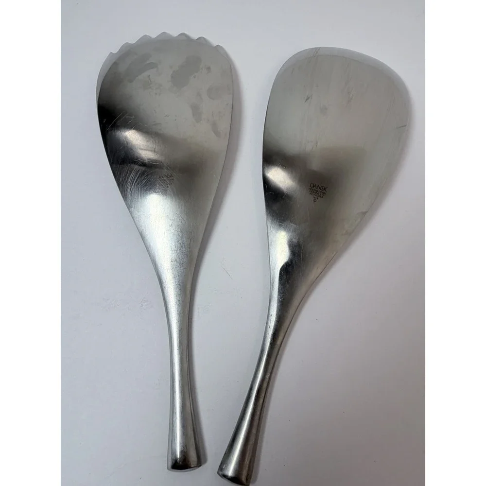 Solid Serving Fork Spoon Dansk Designs ODIN Satin Stainless 8 7/8 Korea‎